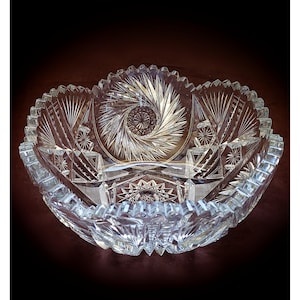 Antique American Brilliant Period Crystal Fruit Bowl