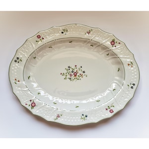 English floral platter by Royal Doulton, vintage porcelain serving dish, made in England