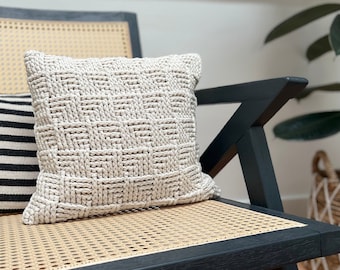 Crochet Pattern: Textured Crochet Throw Pillow