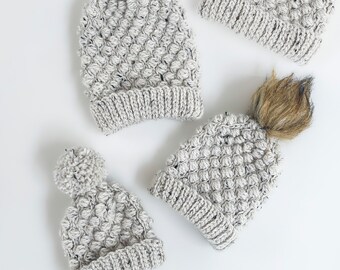 Patrón de crochet: sombrero para niños de plástico de burbujas