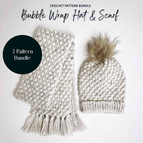 Crochet Pattern Bundle Bubble Wrap Hat & Scarf Etsy