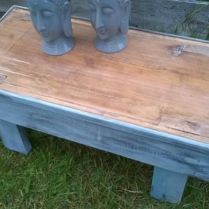 Footstool, stool or side table in used look *Shanty* Shabby Chic handmade by pimp-factory.de