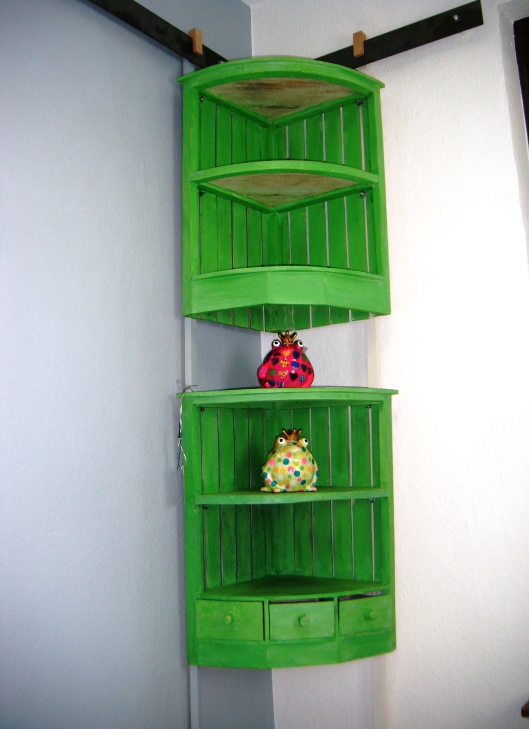 Wooden Corner Shelf in Asia Style Drawers Regal Made in Etsy