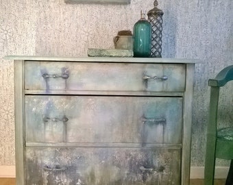 Schubladenkommode , upcycling mit Kreidefarben , Saltwash , raise *Mermaids Castle* Shabby Chic Handarbeit von pimp-factory.de
