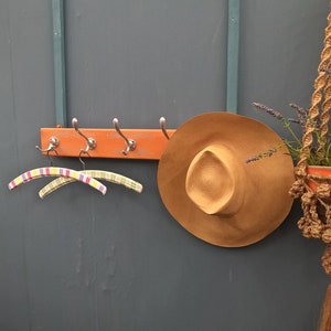 Coat rack with aluminum hooks *Orange Flow* Shabby Chic handmade by pimp-factory.de