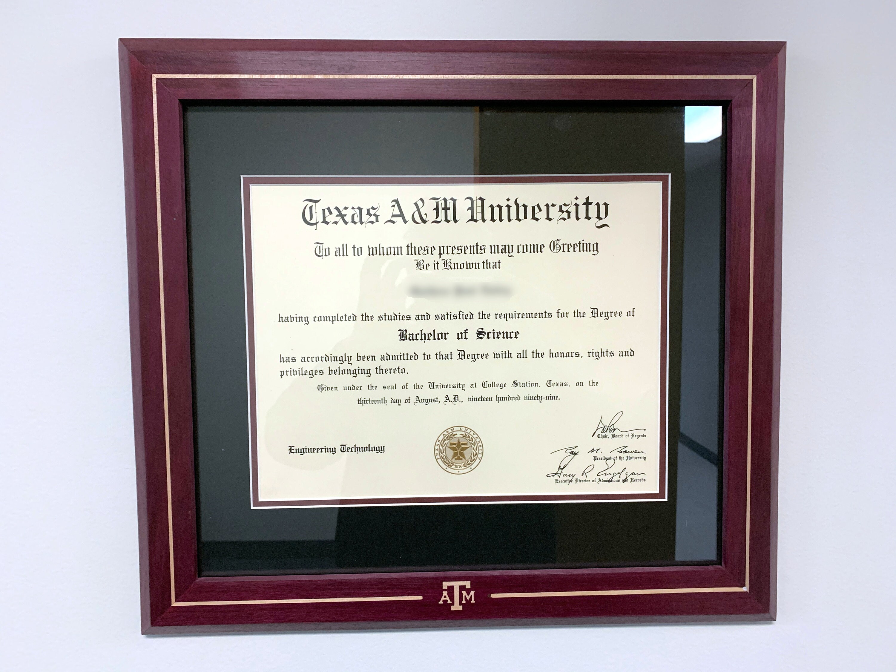 TAMU Diploma Frame Etsy