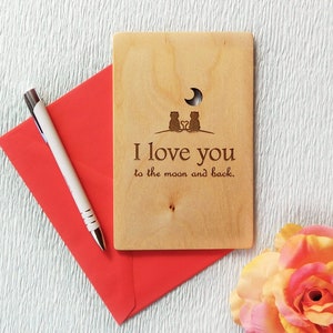 Cats in love Wooden greeting card,card for husband,boyfriend card,happy birthday card,greeting card,anniversary cards,love card,wooden card