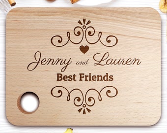 Personalisiertes Geschenk für beste Freundin, Holzschneidebrett, Hochzeitsgeschenk, Schneidebrett, personalisiertes Geschenk, Jahrestagsgeschenk, individuelle Hochzeit