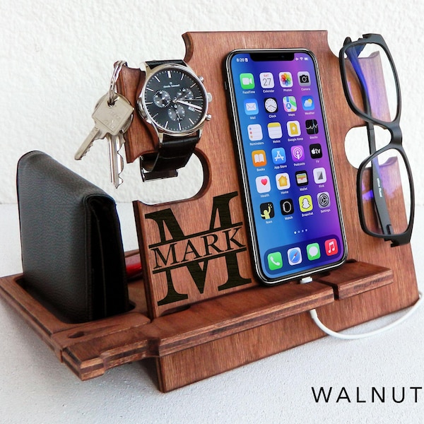 Gift for Men Docking Station, It keeps all personal items organized, Gift for Him, Christmas Gift, Personalized Gift, Gift for Husband