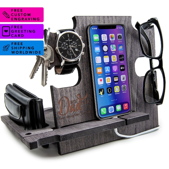 Fathers day gift,docking station,gift for dad,father day gift,gift husband,gift for him,boyfriend gift,gift for men,personalized gift,ebony
