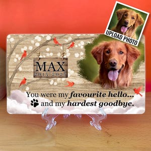 Personalized Pet Memorial Plaque – Custom Bamboo Sign with Photo & Message