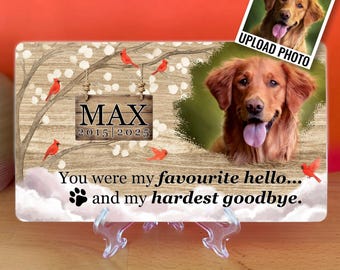 Personalized Pet Memorial Plaque – Custom Bamboo Sign with Photo & Message