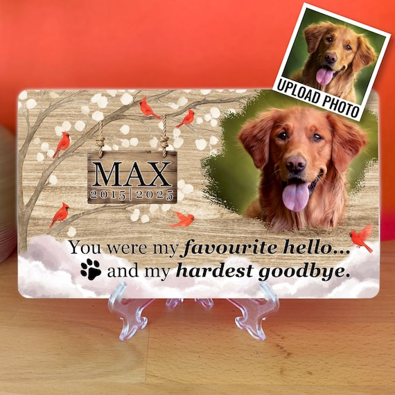 Personalized Pet Memorial Plaque – Custom Bamboo Sign with Photo & Message