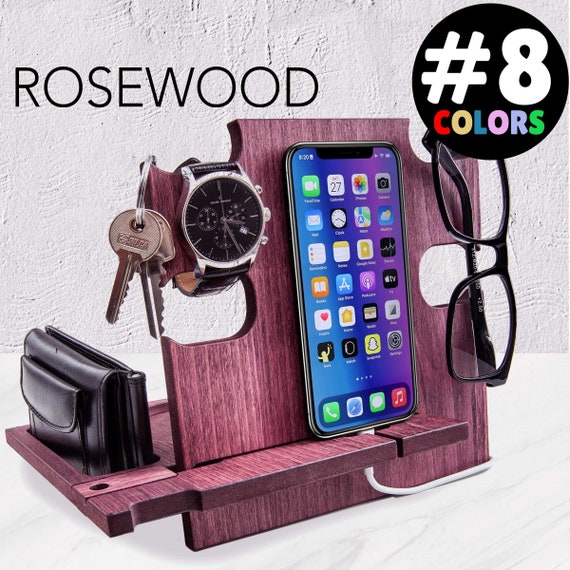 Mens birthday gift,birthday gift,gift for him,gift for men,gift for husband,gift for dad, birthday gifts,docking station,iphone,rosewood
