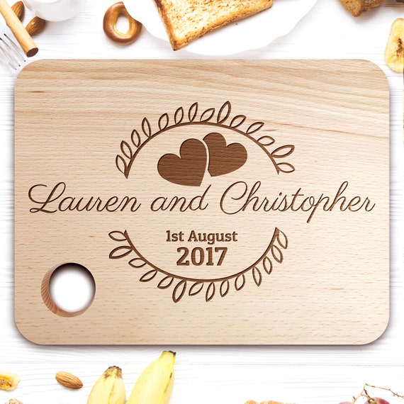 Custom Cutting Board, Wedding Day Gift, Housewarming gift, With Name, personalized with names, Housewarming party, Wedding gift idea