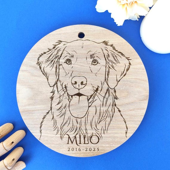 Custom Dog Portrait • Personalized Pet Gift • Laser Engraved Wooden Wall Art • Handmade Dog Memorial • Pet Lover Home Decor