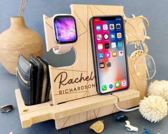 Personalized Docking Station, Gifts for Woman,Birthday Gift for Her, Anniversary Gifts for Wife, Graduation Gifts, Christmas Gift for Her