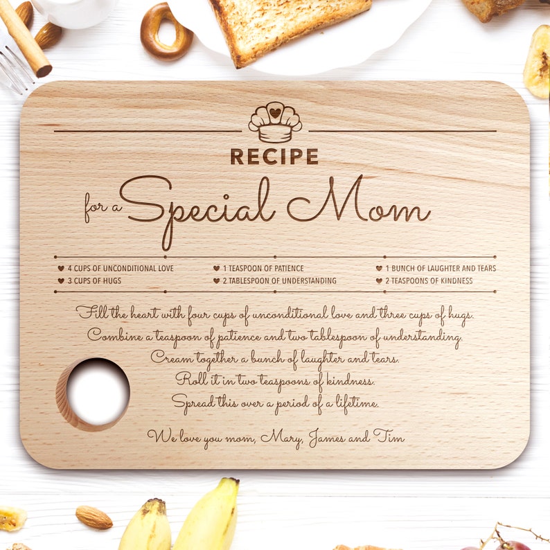 Personalized Cutting Board,Best Mom Ever,Mom Board,Special Gift for Mom,Chopping Board Gift,Super Mom,I Love You Mom,Mom Gift,Gift for Mom image 1