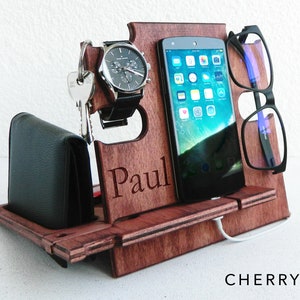 Gift for Men Docking Station It keeps all personal items Cherry