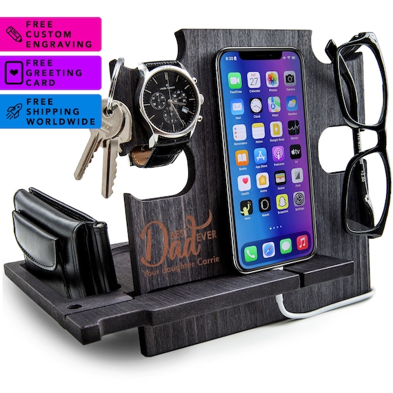 Fathers day gift,docking station,gift for dad,father day gift,gift husband,gift for him,boyfriend gift,gift for men,personalized gift,ebony