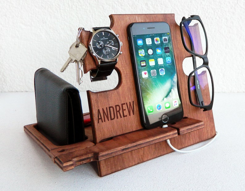 Wooden Docking Station, Perfect Christmas Gift for Boyfriend,Dad,Coworker or hsband image 1