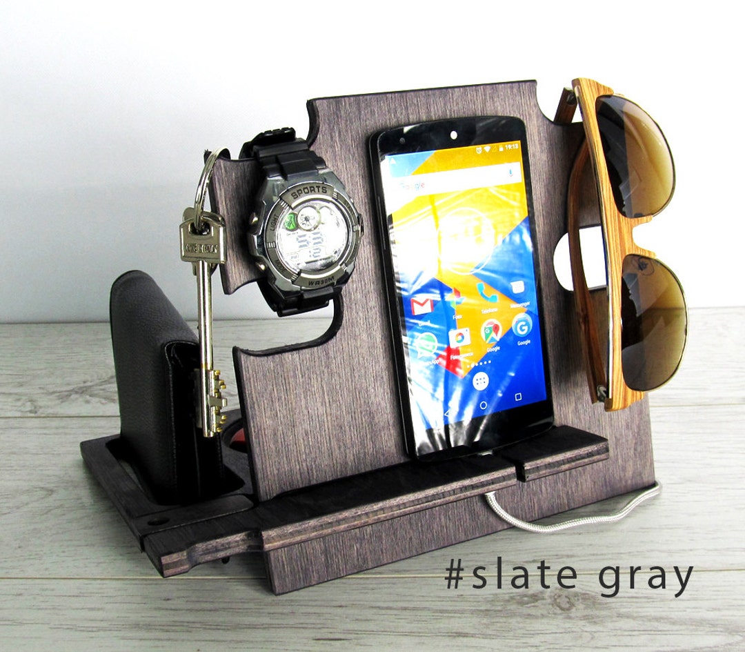 ELEVAT Geschenken voor mannen kerst houten telefoon docking station bureau organizer Vaders cadeaus jubileum verjaardagscadeaus voor hem kerstcadeaus