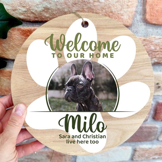 Custom Solid Wood Pet Sign Front Door