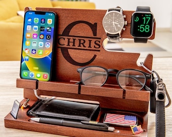 Personalized docking station,perfect for Birthday gift for best friend,Gift for men on valentine s day,Cool gift for dad and Fathers gift