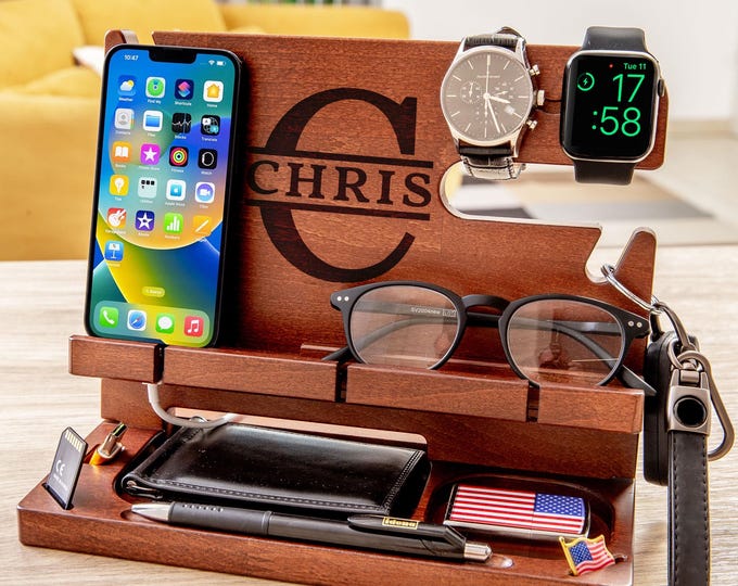Personalized docking station,perfect for Birthday gift for best friend,Gift for men on valentine s day,Cool gift for dad and Fathers gift