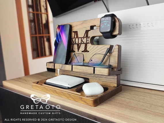 Personalized docking station,perfect for Birthday gift for best friend,Gift for men on valentine s day,Cool gift for dad and Fathers gift