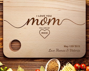 Custom Cutting Board, Mothers Day Gift, I love you Mom you are my Angel