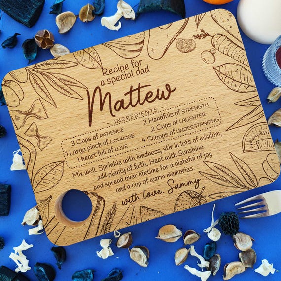 Personalized Father's Day Cutting Board – Customized Fathers Day Gifts – Dad Gifts from Wife,Kids,or Grandkids – Dad Gifts,Gifts for Men