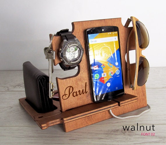 GRETAOTO Desk Organizer, Wooden Personalized Docking Station for