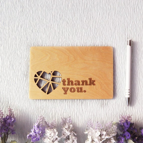 Thank you Wooden greeting card,card for husband,boyfriend card,happy birthday card,greeting card,anniversary cards,love card,wooden card