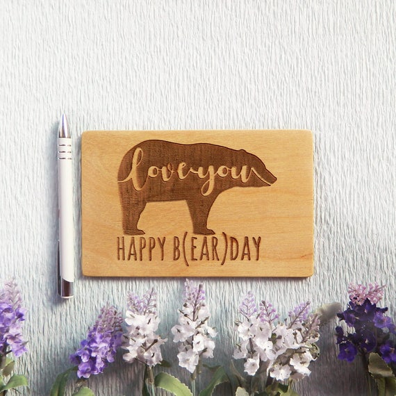 Happy Birthday Wooden greeting card,card for husband,boyfriend card,happy birthday card,greeting card,love card,wooden card