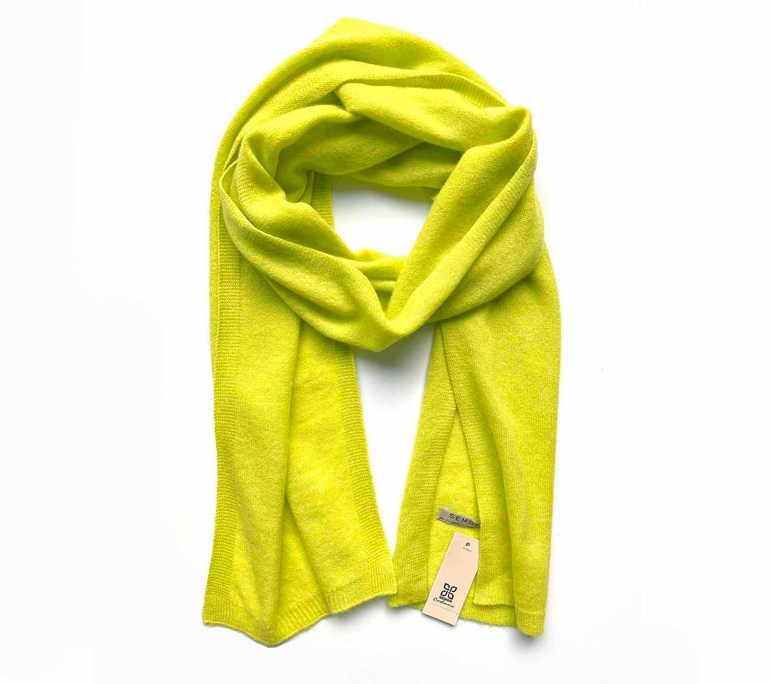 Neon Yellow Green Cashmere Scarf Beautifully Soft Warm Womens