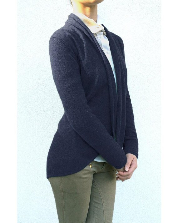 Cashmere Cardigan in Navy Womens 