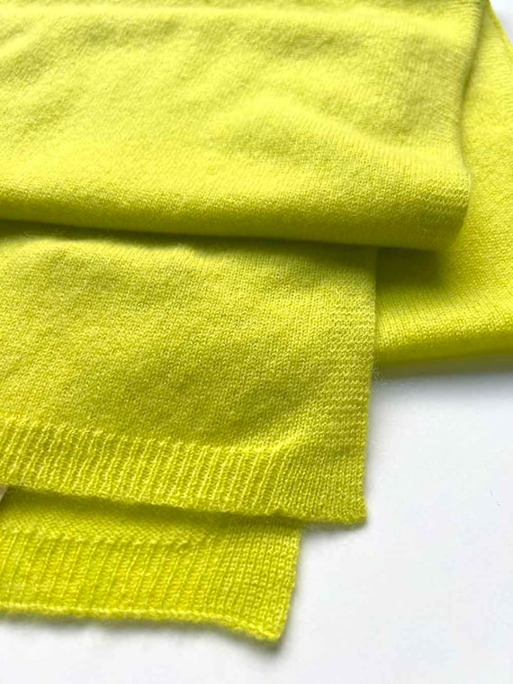 Neon Yellow Green Cashmere Scarf Beautifully Soft Warm Womens