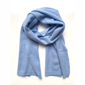 Pure Cashmere Scarf in Powder Blue, Plain Knitted Scarves for Women & Men, Lightweight Gift Ideas for Boyfriend, Birthday Gifts for Girls