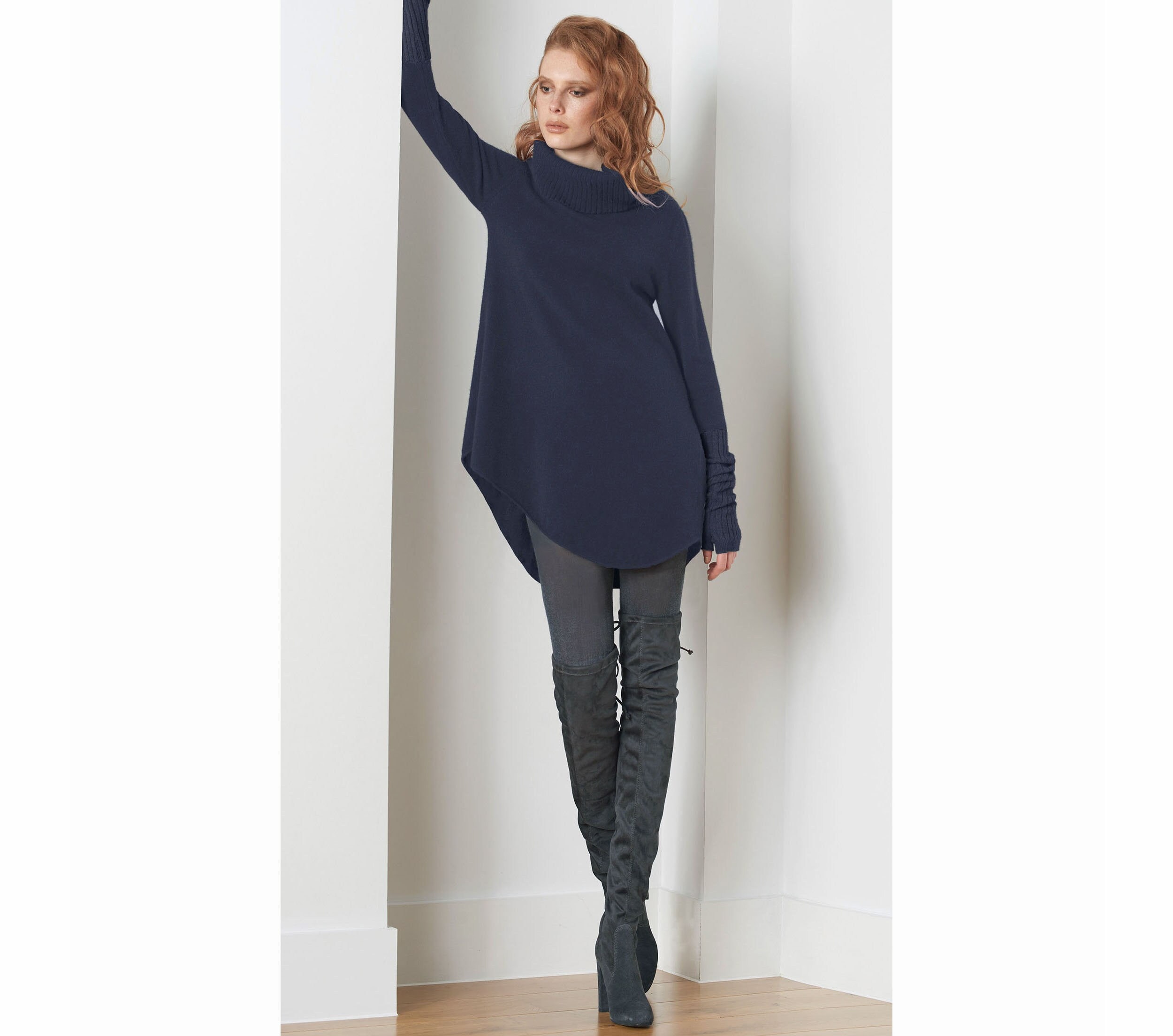 Long sleeve top turtleneck tunic