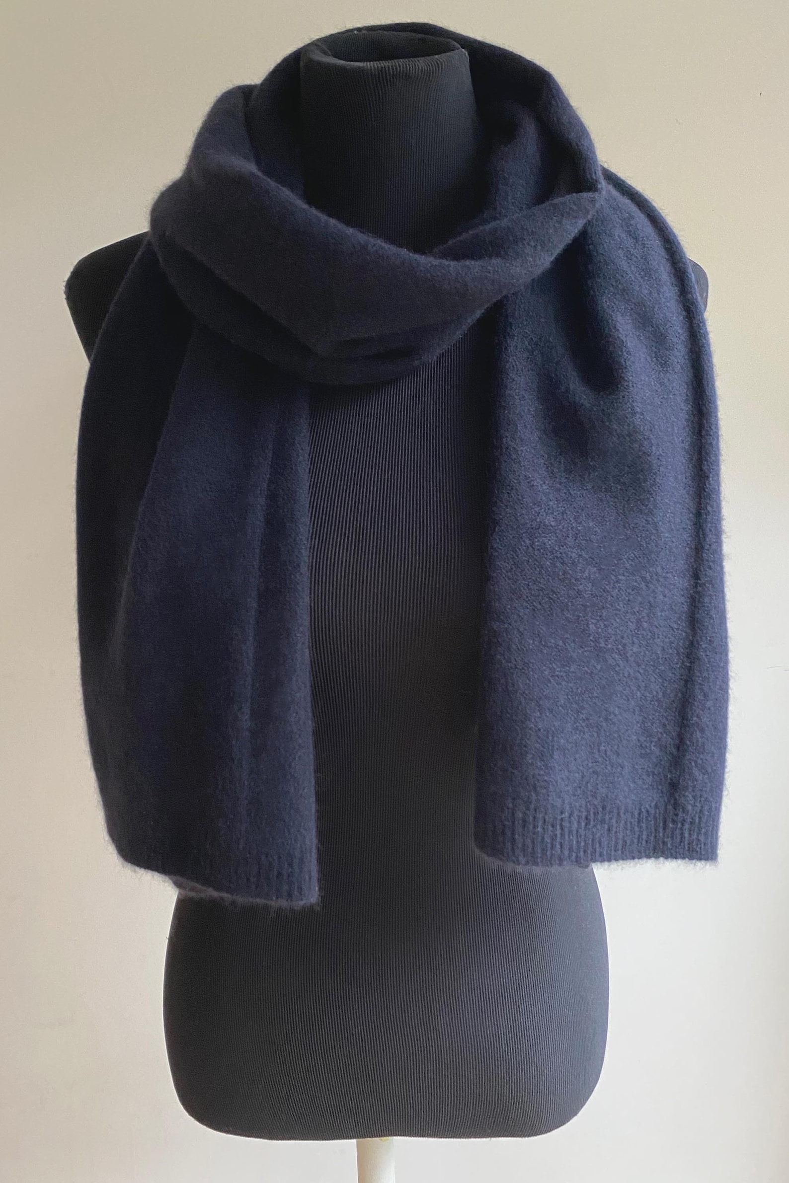 Pure Cashmere Scarf in Navy Plain Knitted Scarves for Women & Etsy UK