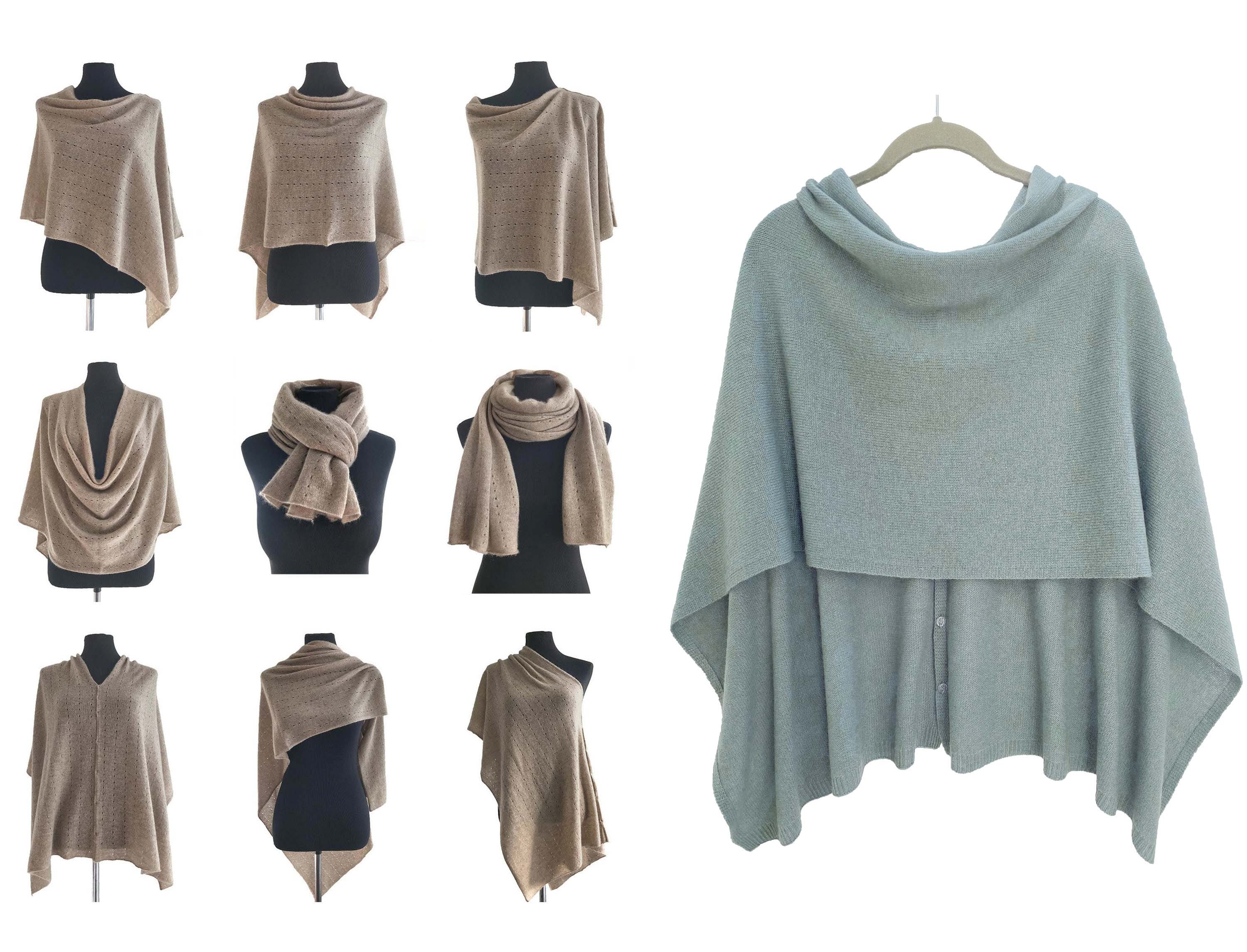 Duck Egg Soft Sweater Poncho Scarf Top, Multifunctional