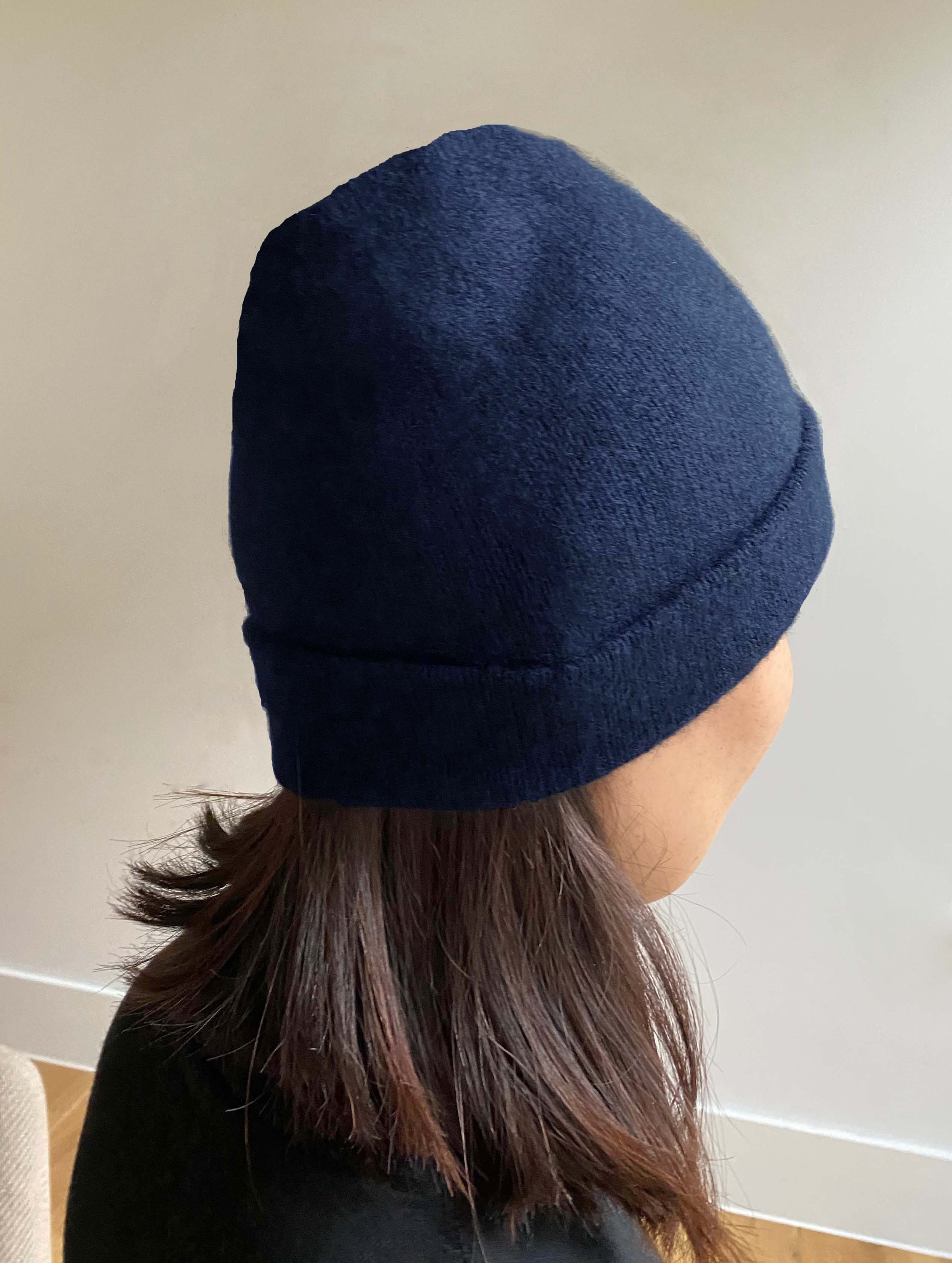 Qi Cashmere  Hat and Scarf Set, NIB, Navy F32319s.jpg main image 4