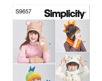 Simplicity S9657 Children's Hats and Mittens and Cowl Scarves R11874 | 9657