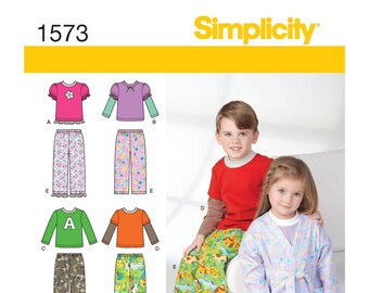 Simplicity S1573 Toddlers' & Child's Loungewear 1573 Size aa 1/2, 1, 2,  3