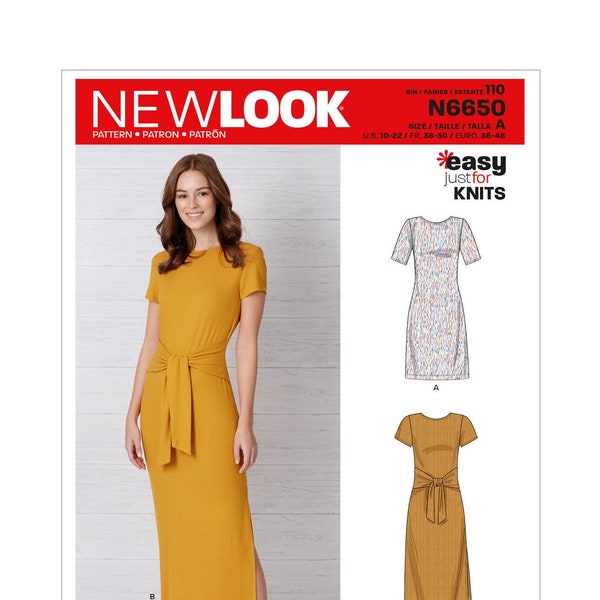 Simplicity N6650 New Look Sewing Pattern Misses' Knit Dress with Sleeve & Length Variations Size 10-22