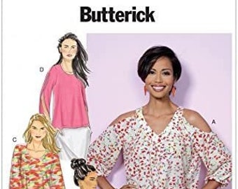 BUTTERICK Ladies Easy Sewing Pattern BP304 | 6457 Cold Shoulder Tops Sizes 14 - 22 FF BBW Plus