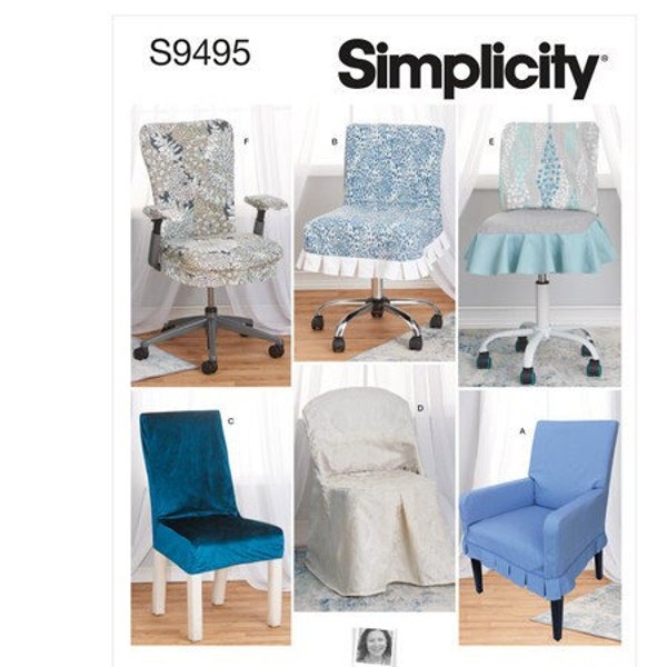 Simplicity Sewing Pattern Chair Slipcovers S9495 Office Chair Cover | 9495