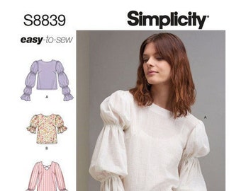 Simplicity S8839 Sewing Pattern Misses' Pullover Tunics and Tops Item Number Sizes 6-14