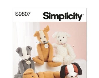 SimplicityS9807 Poseable Plush Animals by Elaine Heigl Designs R11931 | 9807